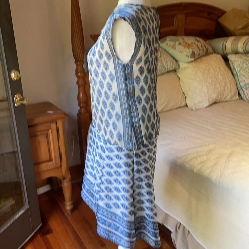 Madewell Blue Print  Silky  Scarf look Dress Size XXS - Picture 4 of 14